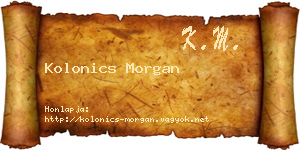 Kolonics Morgan névjegykártya